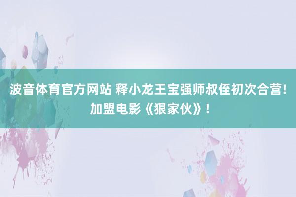 波音体育官方网站 释小龙王宝强师叔侄初次合营! 加盟电影《狠家伙》!