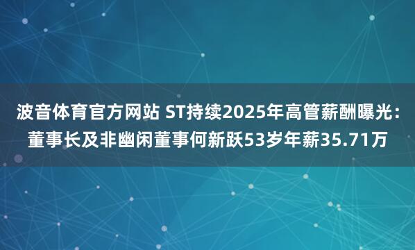 波音体育官方网站 ST持续2025年高管薪酬曝光：董事长及非幽闲董事何新跃53岁年薪35.71万