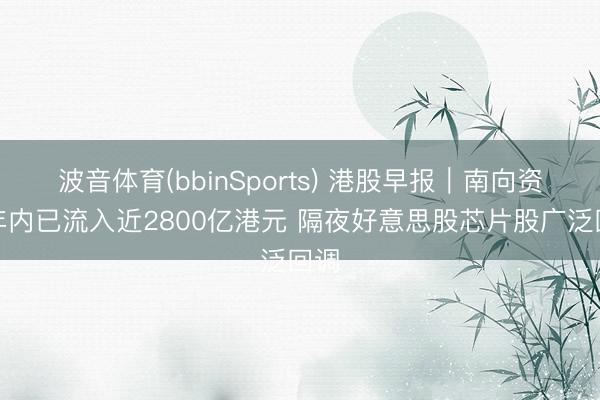 波音体育(bbinSports) 港股早报｜南向资金年内已流入近2800亿港元 隔夜好意思股芯片股广泛回调