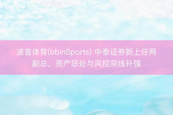波音体育(bbinSports) 中泰证券新上任两副总，资产惩处与风控双线补强