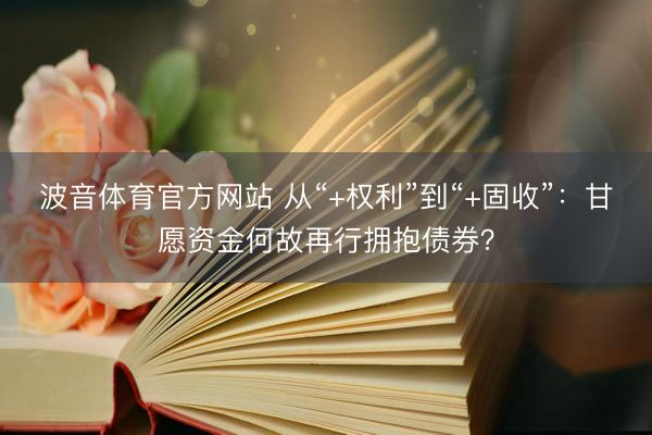 波音体育官方网站 从“+权利”到“+固收”：甘愿资金何故再行拥抱债券？