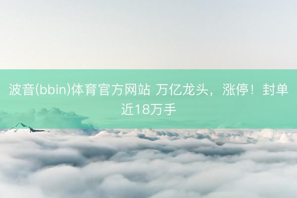 波音(bbin)体育官方网站 万亿龙头，涨停！封单近18万手