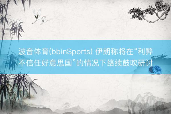 波音体育(bbinSports) 伊朗称将在“利弊不信任好意思国”的情况下络续鼓吹研讨