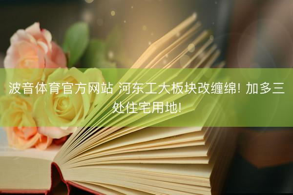 波音体育官方网站 河东工大板块改缠绵! 加多三处住宅用地!