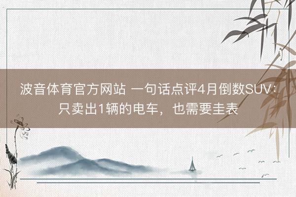 波音体育官方网站 一句话点评4月倒数SUV：只卖出1辆的电车，也需要圭表